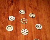 7 Laser Cut Wood Gear Pieces- five sizes