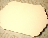 100 Cream Scalloped Labels/tags