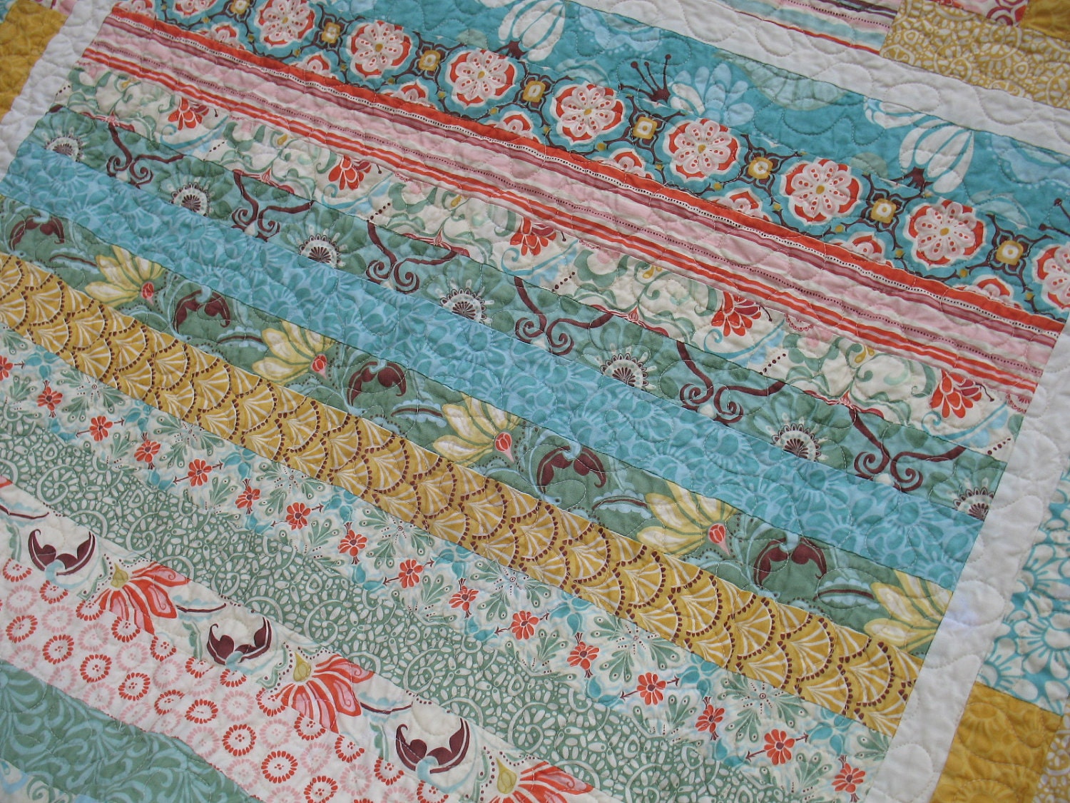 Striped Baby Quilt in Fandango by Kate Spain
