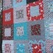 Hello Betty Retro Lap Quilt -red, aqua, brown ---pattern also available