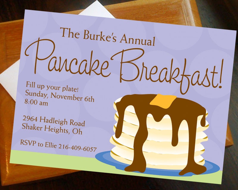 Pancake Breakfast Invitation (Customized just for you)
