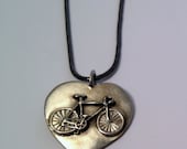 Bicycle Jewelry - Bike in Heart pendent