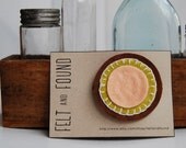beautiful handmade leather, felt and velvet hair clip