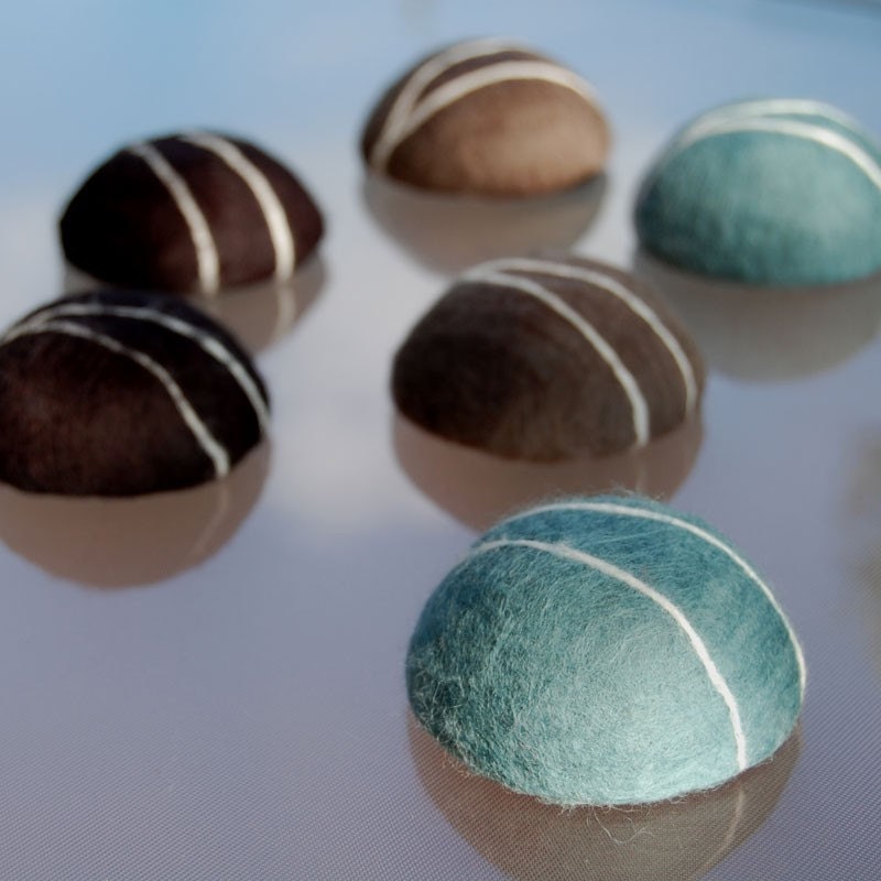 Teal Pebble ( Felted  Spearmint Eucalyptus Soaps )