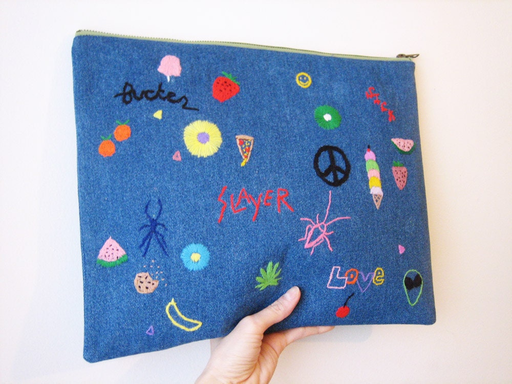 Party Time Embroidered Clutch (Customizable)