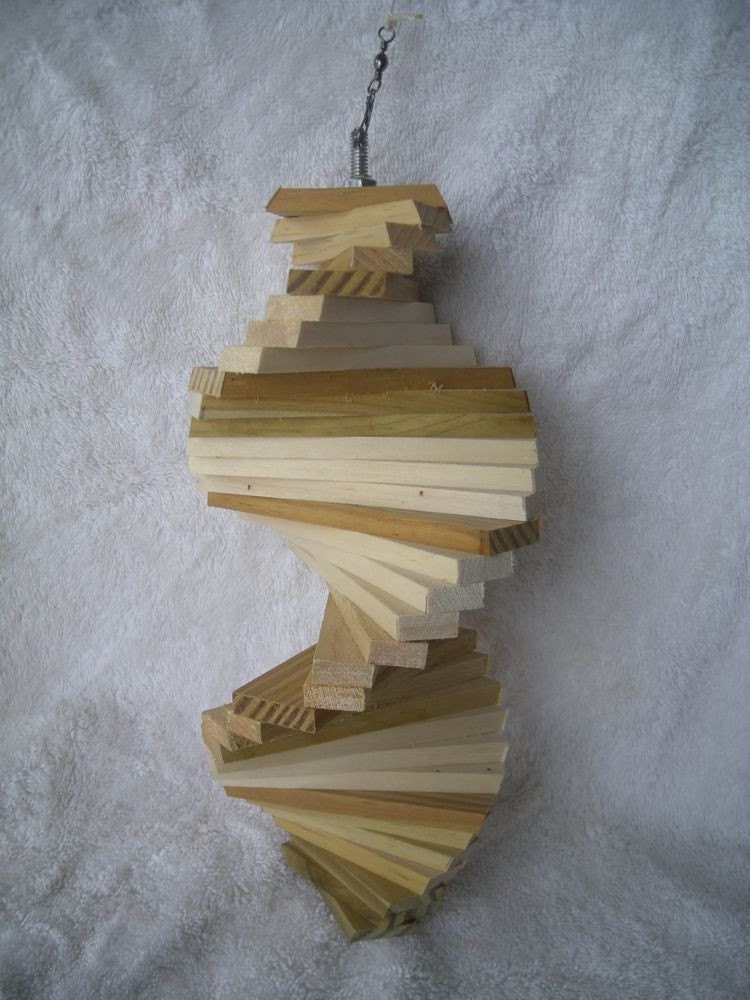 Wooden Helix Spiral Wind Spinner by Manland on Etsy