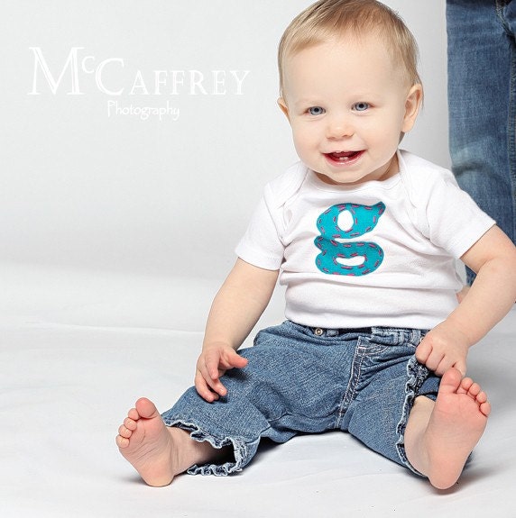 Create Your Own Shirt,  Choose CORDUROY or FELT, Hand Appliqued, Number or Initial, Great for Birthdays or Family Photos