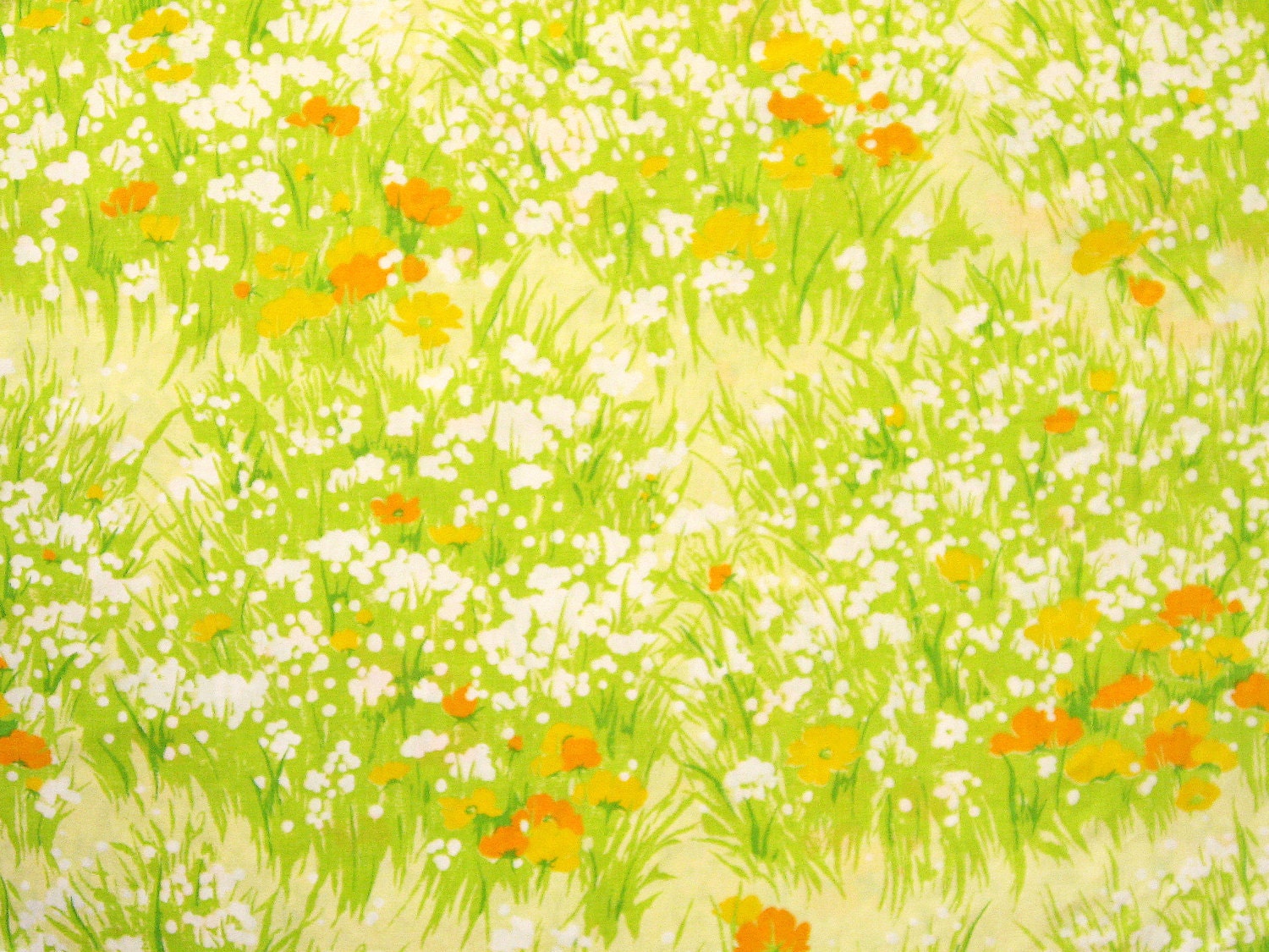 Poppies & Meadow Flowers Vintage Sheet - Fat Quarter (FG007)