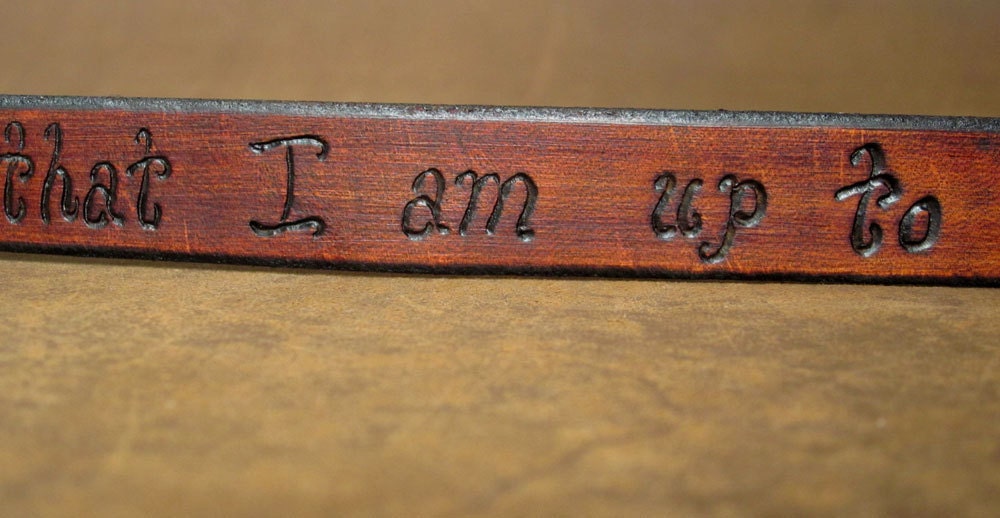 Wide Adjustable Leather Wrap Bracelet - "I solemnly swear that I am up to no good." Harry Potter