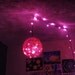 PINK LED Hanging String Light Sphere Chandelier lantern - Purple / Orange