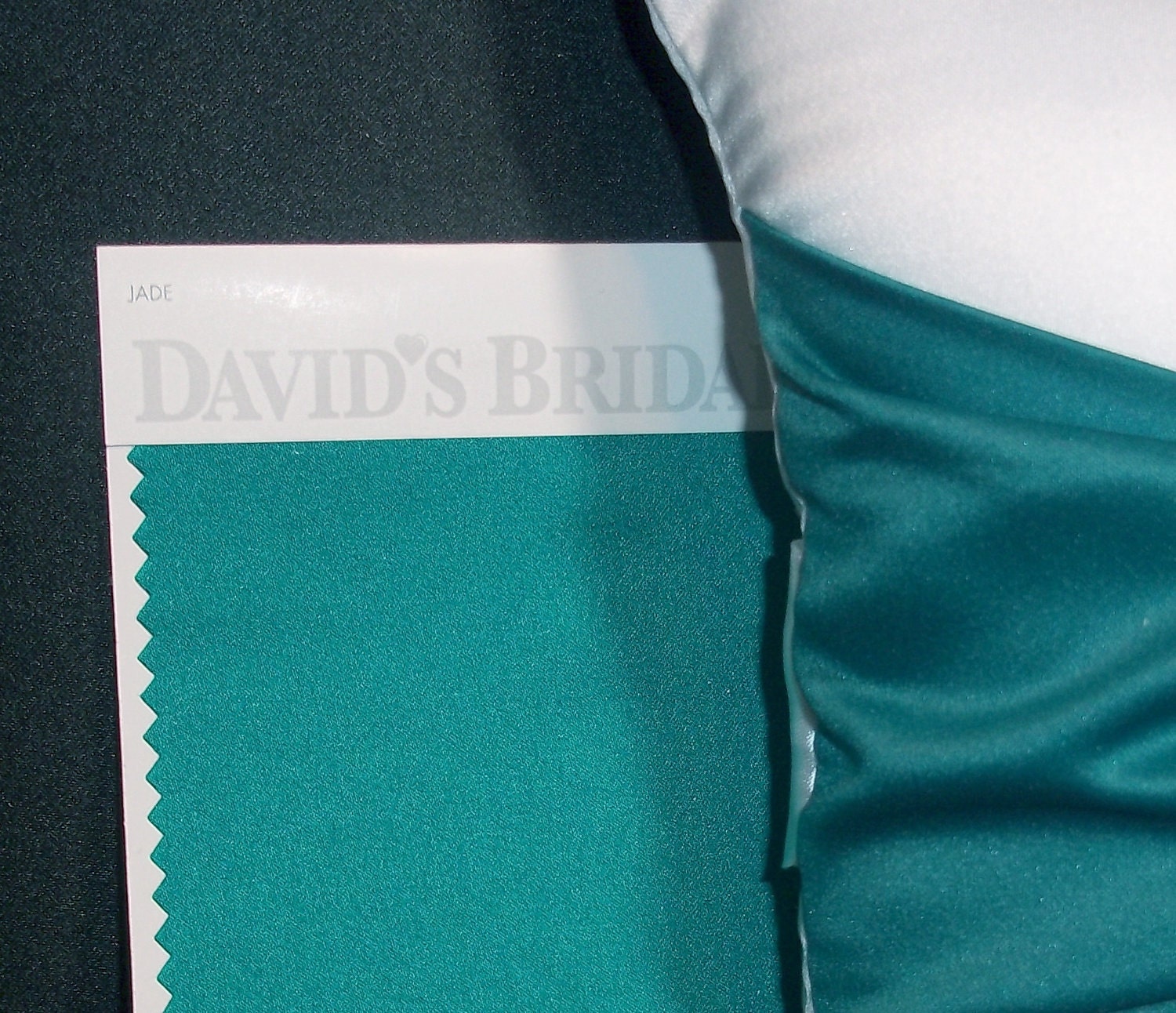 Jade Teal Green Accent  White or Ivory Wedding Ring Bearer Pillow