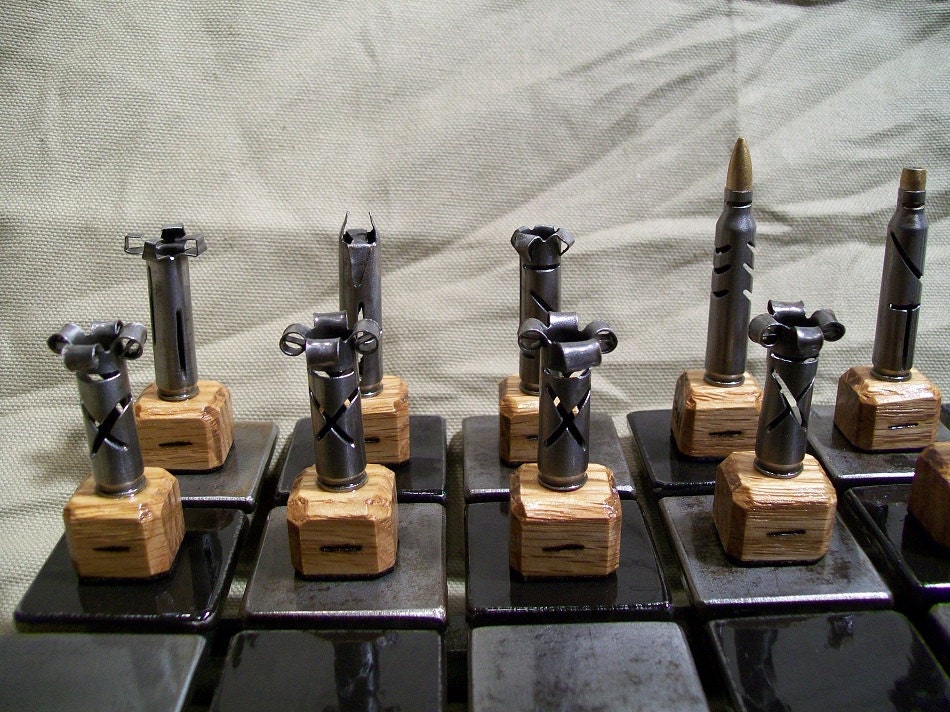 Steel and Bullet Chess Set .223 Caliber