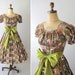 Vintage 1950s Dress : Tiki Print Party Dress