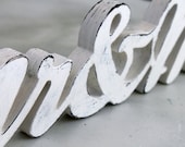 Wood Sign Mr & Mrs Wedding Photo Prop White Shabby Chic  - Supporting Artists