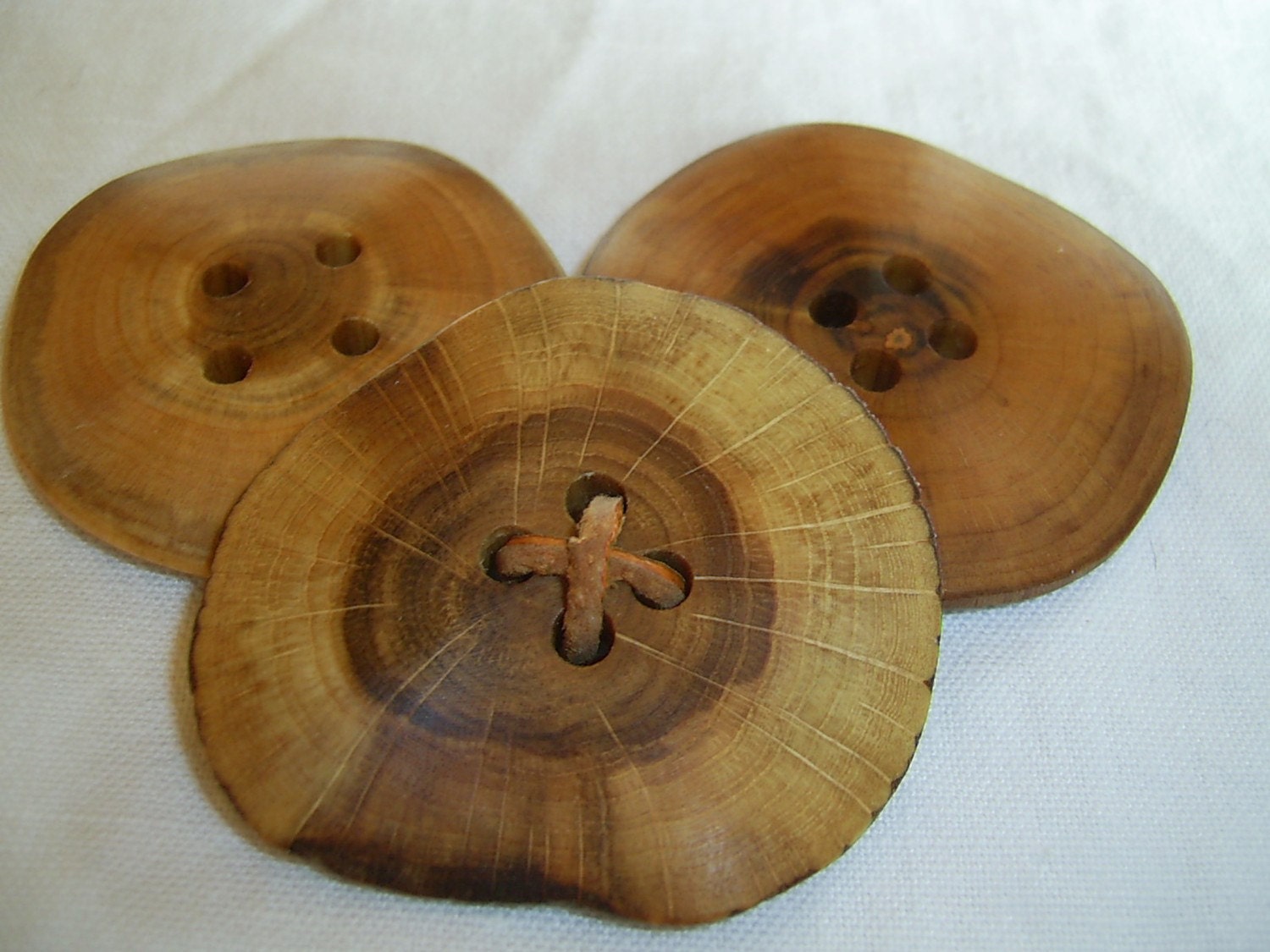 3 Handmade  wood buttons, accessories