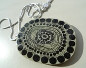 Light green Marimekko inspired 60s pendant  Necklace