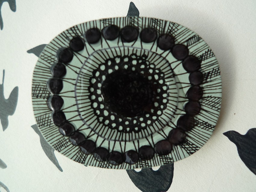 Duck Egg blue marimekko inspired Brooch