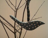 WOOD BIRD - Spring - Ornament - Polka Dot - Woodland Bird - Nursery Decor - Primitive - Folk Art - Isaac