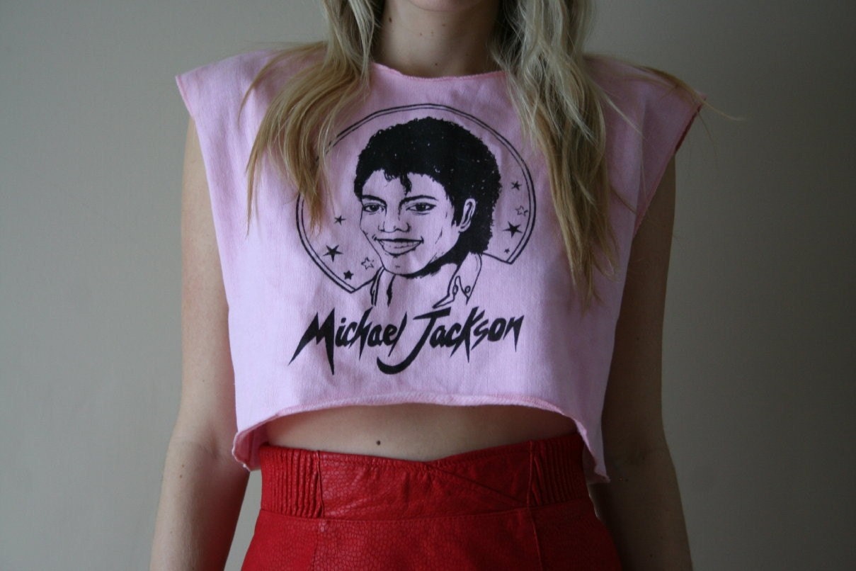 80s Michael Jackson OVERSIZED Crop Top Tshirt Size Small-Medium-Large sm med lg (0-2-4-6)