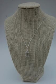 Tourmaline Quartz clear and black Silver Necklace