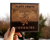 Sweet Cherries woodburned home decoration