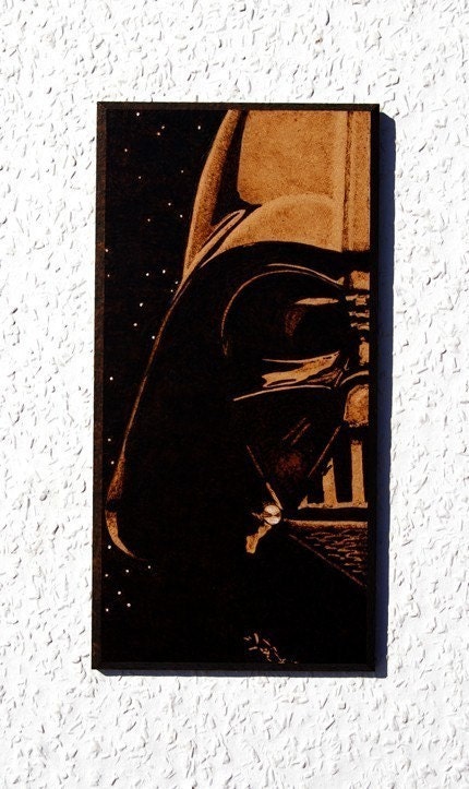 STAR WARS Darth Vader woodburned wall decoration