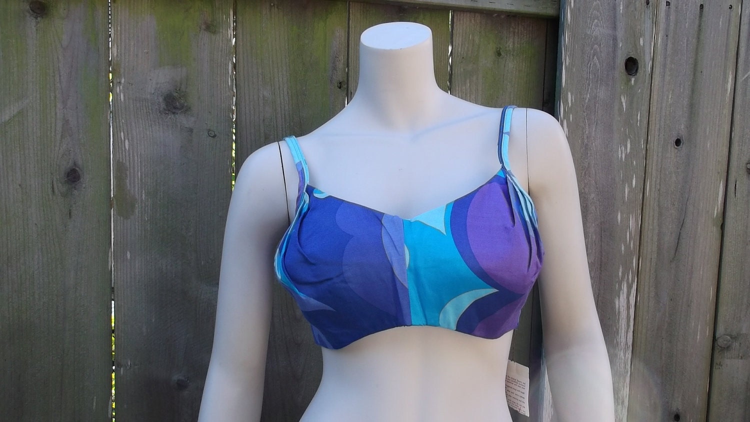 Vintage 60s Mod Bikini Top by DeWeese Design NOS XL