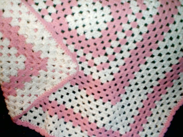 Pink N White Baby Granny Square