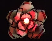 Portal GLaDOS Inspired Red LED Glow Lights Hair Flower Rose Fascinator