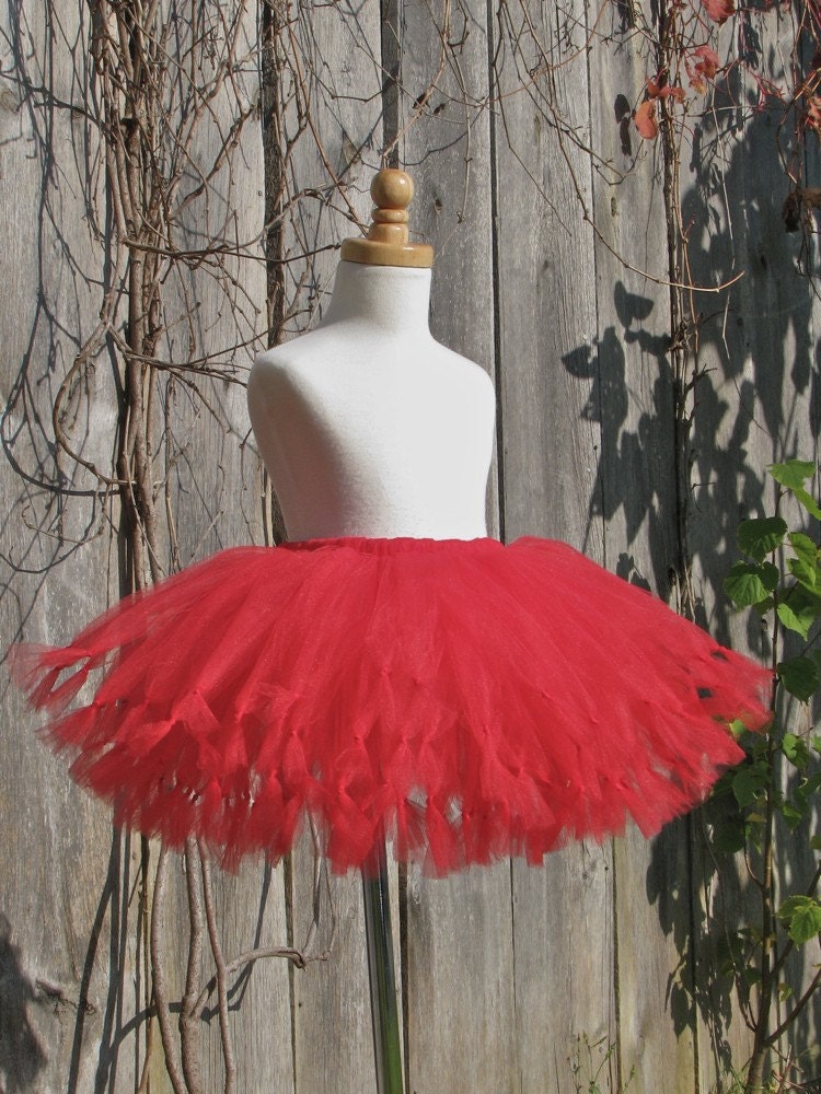 Cherry Bomb Tutu - just red - Pure and Knotty Collection by Whimsy Pie - tutus for children, Made to Order, Valentine