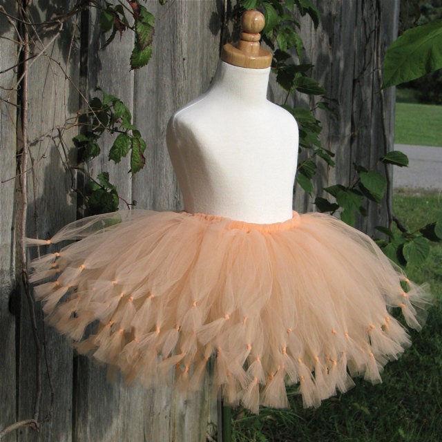 Peach Bellini Tutu -soft melon- Pure and Knotty Collection by Whimsy Pie - tutus for children, Made to Order