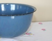 Vintage Enamelware Blue Bowl