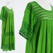 Vintage CROCHET Maxi Dress - Kaftan - Spring Green Festival GAUZE Dress