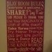 Play Room Rules. Subway style sign
