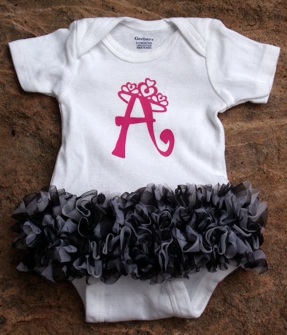 Personalized infant ruffle tutu onesie with crown by swirlygirlz