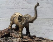 Vintage solid brass elephant, African elephant, India elephant, jungle animal, safari, kitsch