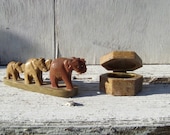Hand carved soapstone elephant train and ring box, made in India on Etsy