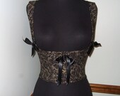 Sample SALE- 22" waist Steampunk Corset underbust short corset- Steel boned, ready to ship