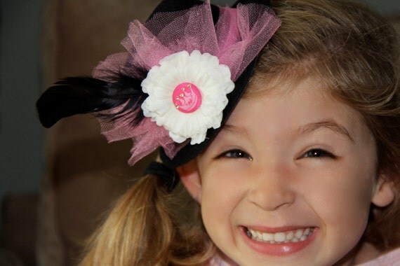 Mini Top Hat, Birthday Party Hat, Custom, Girls Birthday Decor, Handmade, One of a Kind, Audrey Hepburn, Paris Theme