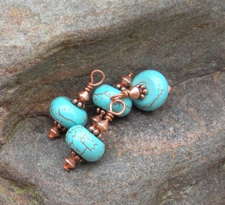 RESERVED for tgcdesigns ... Turquoise Copper Drops by theMrs.