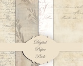 French Carte Postale  Digital Collage Printable Paper Packfor Scrapbooking, Cards and Paper Crafts