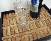 Black Wine Cork Serving Tray