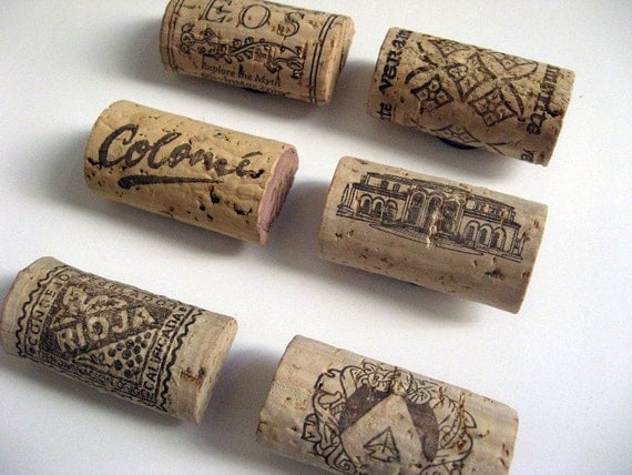 Set of Six Wine Cork Magnets
