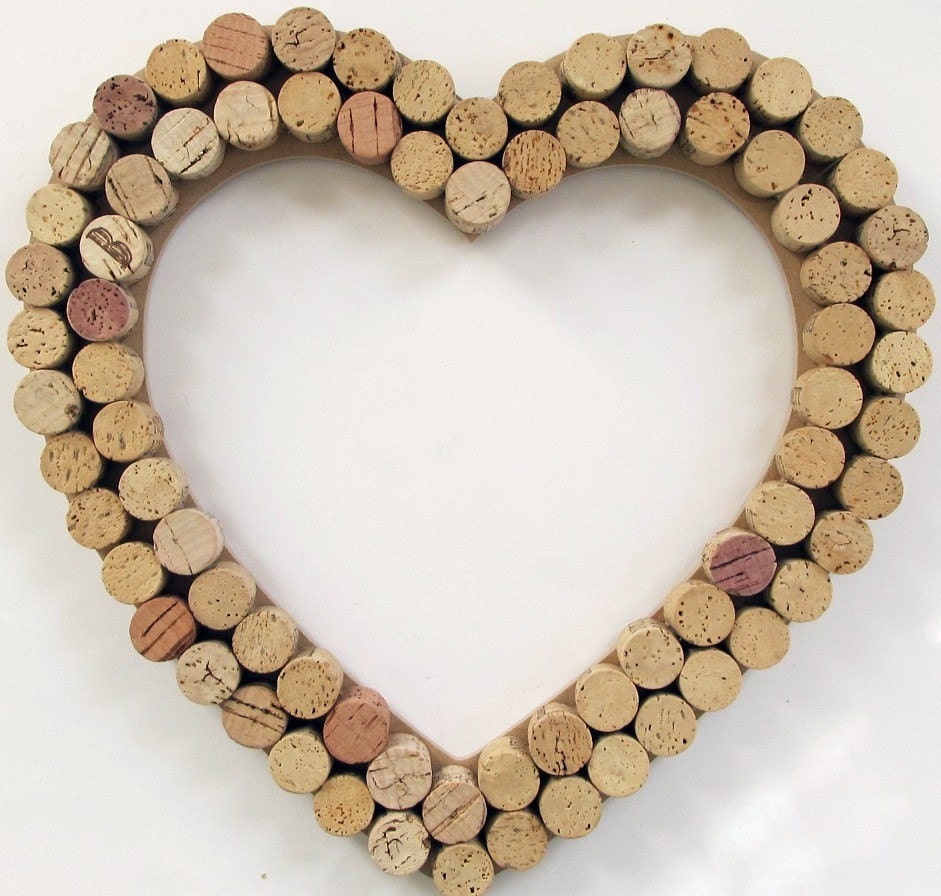 Heart Wine Cork Wall Decor and Bulletin Board