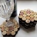 Honeycomb Wine Cork Coasters With Black Ribbon-Set of Four - Wedding, Hostess Gift, Housewarming, Eco Friendly Home Decor