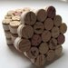 Honeycomb Wine Cork Coasters With Cream Ribbon-Set of Four - Housewarming, Wedding, Hostess Gift, Summer Entertaining, Eco Friendly