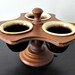 Brown Drip Stoneware Condiment Set With Wood Base