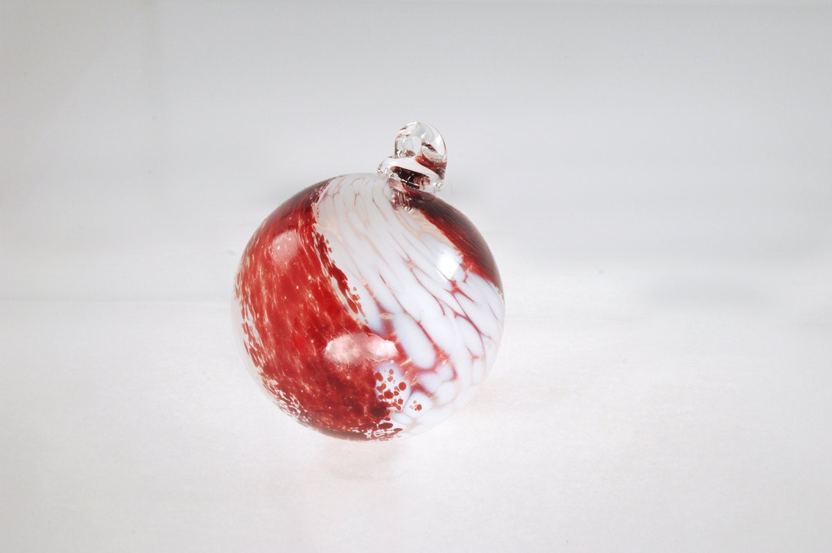 Red and White Ornament - Window Sun catcher - Unique Gift - Holiday Decoration