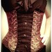Steampunk Copper Gold and Brown Brocade Underbust Corset - custom size