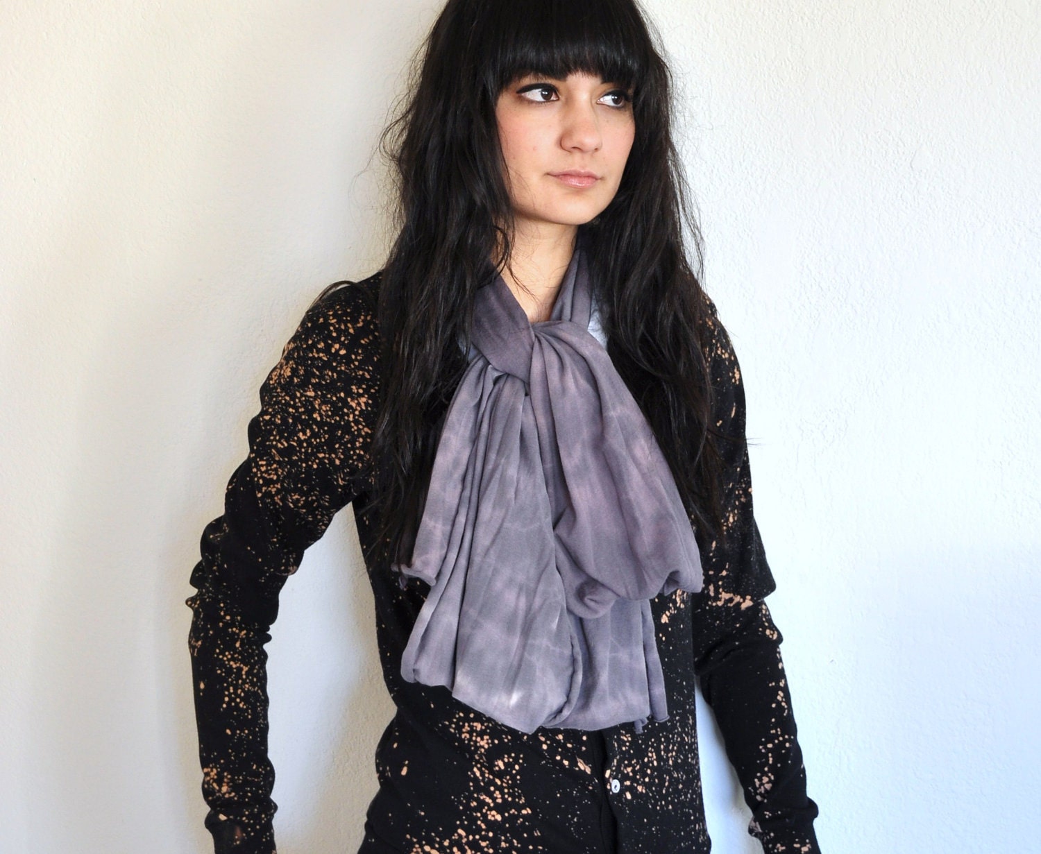 Hand Painted Celestial Dust Black Cardigan Sweater